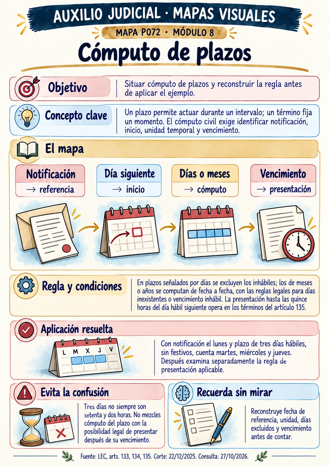 Mapa visual: Cómputo de plazos