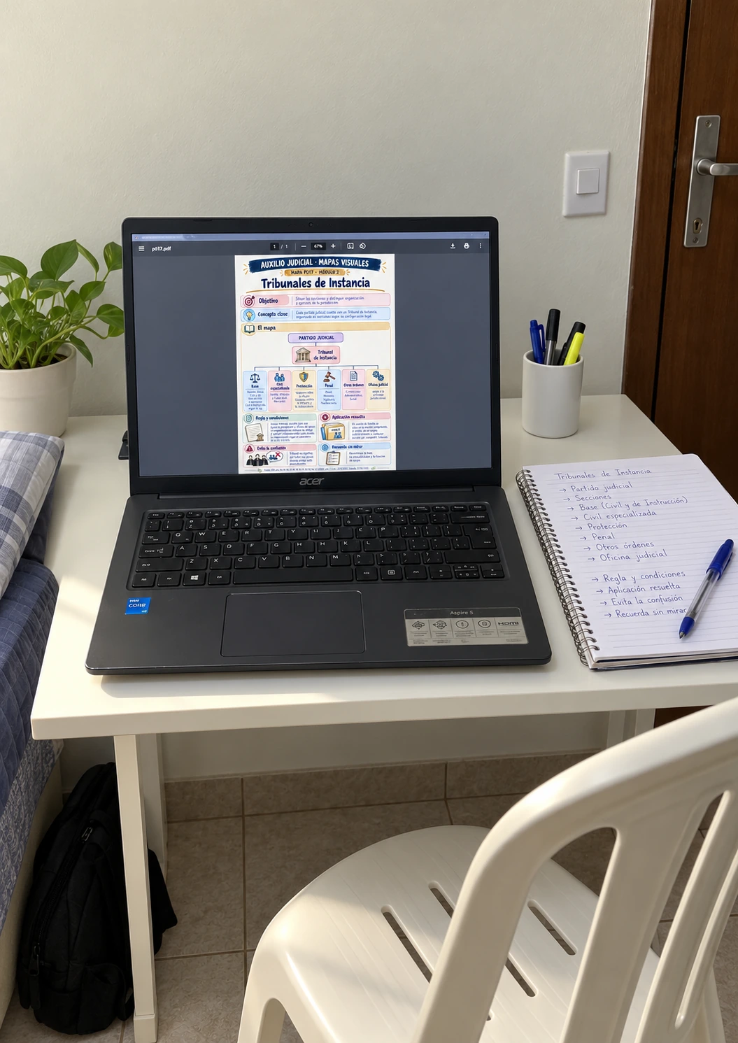 Material de Auxilio Judicial en uso: lectura en ordenador